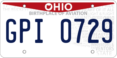 OH license plate GPI0729