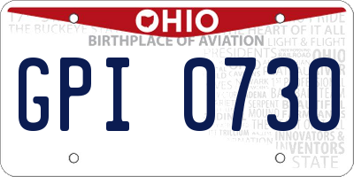 OH license plate GPI0730