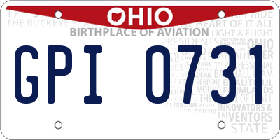 OH license plate GPI0731