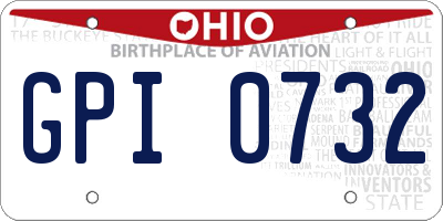 OH license plate GPI0732