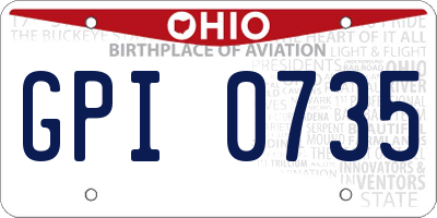 OH license plate GPI0735