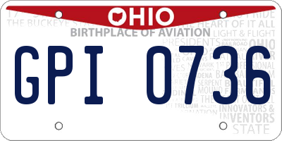 OH license plate GPI0736