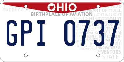 OH license plate GPI0737