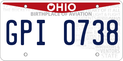 OH license plate GPI0738