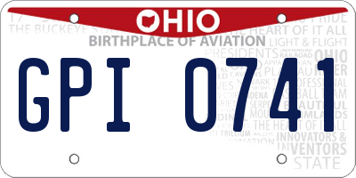 OH license plate GPI0741