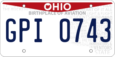 OH license plate GPI0743