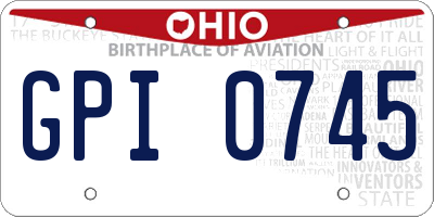 OH license plate GPI0745