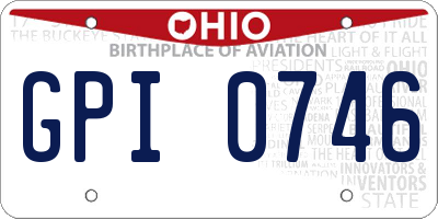 OH license plate GPI0746