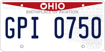 OH license plate GPI0750