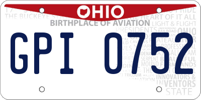 OH license plate GPI0752