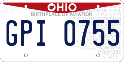 OH license plate GPI0755