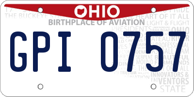 OH license plate GPI0757