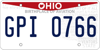 OH license plate GPI0766