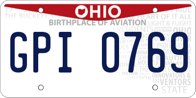 OH license plate GPI0769
