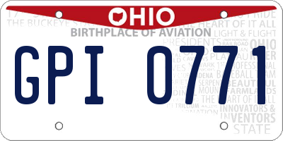 OH license plate GPI0771