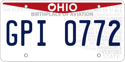 OH license plate GPI0772