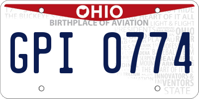 OH license plate GPI0774