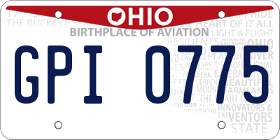 OH license plate GPI0775