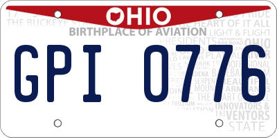OH license plate GPI0776