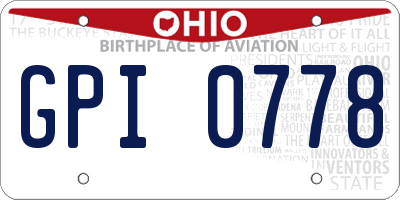 OH license plate GPI0778