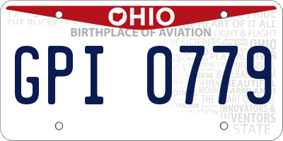 OH license plate GPI0779