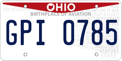 OH license plate GPI0785