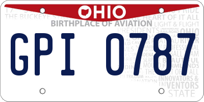 OH license plate GPI0787