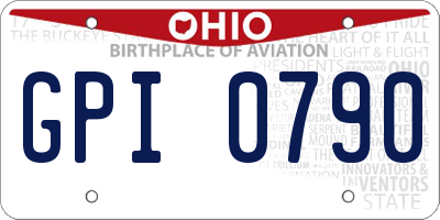 OH license plate GPI0790