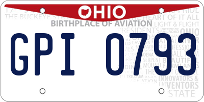 OH license plate GPI0793