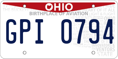 OH license plate GPI0794