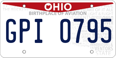 OH license plate GPI0795