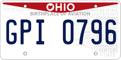 OH license plate GPI0796