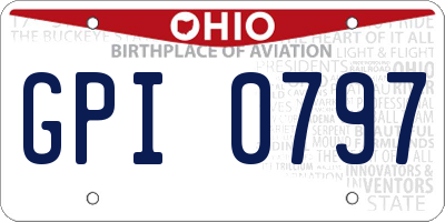 OH license plate GPI0797