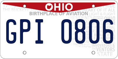 OH license plate GPI0806