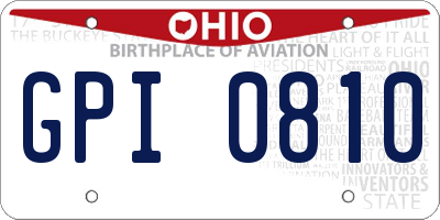 OH license plate GPI0810