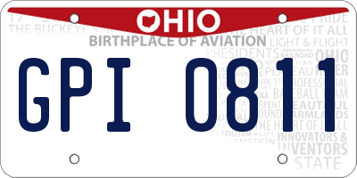 OH license plate GPI0811