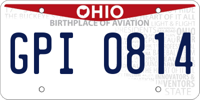 OH license plate GPI0814