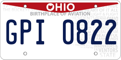 OH license plate GPI0822