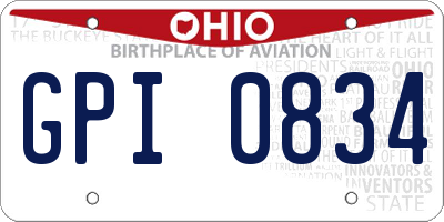 OH license plate GPI0834
