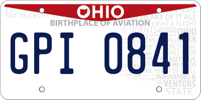 OH license plate GPI0841