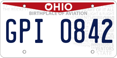 OH license plate GPI0842
