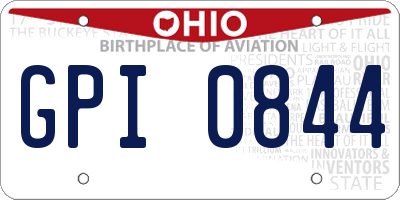OH license plate GPI0844