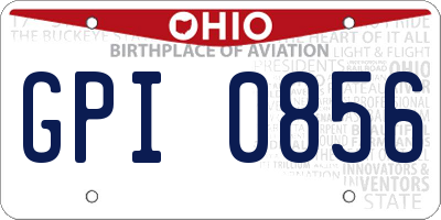 OH license plate GPI0856