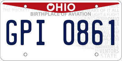 OH license plate GPI0861