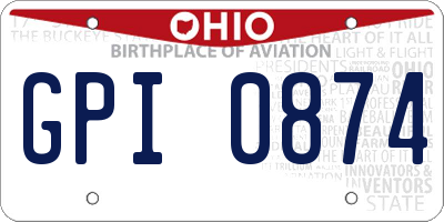 OH license plate GPI0874