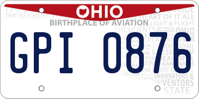 OH license plate GPI0876