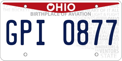 OH license plate GPI0877