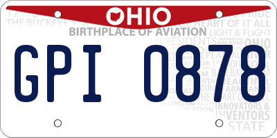 OH license plate GPI0878