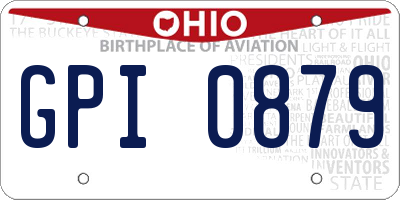 OH license plate GPI0879