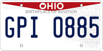 OH license plate GPI0885